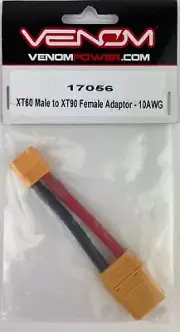 XT60 Male to XT90 Female Adaptor 10AWG Venom Power 17056 NEW in Package
