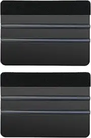 2-Pack Felt Edge Squeegee Tool for Car Vinyl Wrap, Window Tint, & Peel-and-Stick Wallpaper – Professional Bubble Remover with Scratch-Resistant ABS Plastic, Includes Two Replacement Felt Pads (Black)