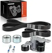 Engine Serpentine Belt Drive Kit Compatible with Freightliner 122SD 2014-2019, Cascadia 2011-2018, Coronado & Western Star 4900FA, 4900SA, 5700XE, 6900XD, 4900EX - 14.0L 14.8L 15.6L