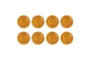 8pc Annabel Trends Glass Plate Palm Tree Serving Dish Set 18cm Round Amber