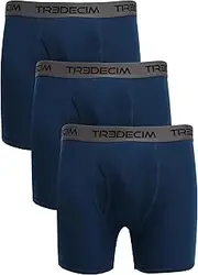 [TREDECIM] Men's 100% Organic Cotton Rib Boxers Briefs Underwear 3-Pack