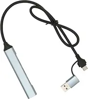 USB 3.0 Ultra Slim Data Hub with 4 Ports, 5Gbps High Speed, Aluminium Alloy Material, Widely Compatible for Win XP, for, for Win7/8/8.1/10, for OS X Laptop, for Linux
