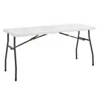 5ft Half Folding Table, Portable Tables for Dining Parties Card Picnic Campin...