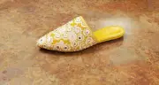 New! Tory Burch 'Elora' Embellished Flat Mule Slide Yellow Women 5.5 M MSRP $378