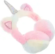 [FRCOLOR] Warm Plush Unicorn Earmuffs for Women Cozy Ear Covers for Winter Soft and Comfortable Furry Ear Protection Cute Headband Style for Outdoor Activities