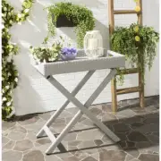 SAFAVIEH Outdoor Collection Bardia Folding Tray Table | Grey |