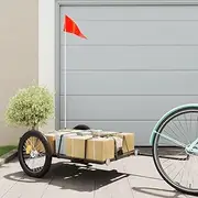 Bike Trailer Black 135x68x37 cm Iron,Bicycle Trailers 6.45KG-94206