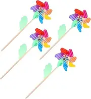 Kisangel 4pcs Children's Toy Windmill Wind Spinners Wind Whirl Pinwheel Easter Party Pinwheel Outside Kids Toys Windmills Pinwheels Toy to Rotate Outdoor Rotating Rod Pp (Polypropylene)