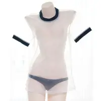 在飛比找Yahoo!奇摩拍賣優惠-透視情趣睡衣 情趣裙 情趣表演制服透明套裝 日系女學生運動裝