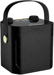 Vizuals SingStation Karaoke Machine for Kids & Adults – Bluetooth 5.3, 2 Wireless Mics, 8-Hour Battery, 10W Speaker, Waterproof, No App Needed – Portable Karaoke Set for Parties & Family Fun (Black)