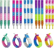 WQFXYZ 20PCS Push Pop Fidget Toy Fidget Bracelet, Durable and Adjustable, Multicolor Wristband Push Pop Stress Relief Sensory Fingertip Toys for Kids and Adults (20 pcs Bracelet)