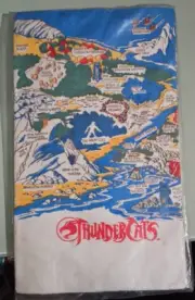 vintage toys r us THUNDERCATS tablecover table cloth paper NEW small shrink tear