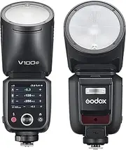 Godox V100C V100C V100-C Round Head Camera Flash Speedlite for Canon EOS Cameras 100W TTL HSS 1/8000s 2.4G Built-in LED Fill Light