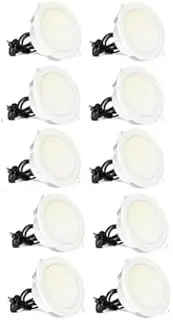 10 Pack HPM Alina LED Downlight 7watt Dimmable Tri-Colour - 90mm Cut Out + Flex&Plug