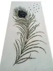 60"x30" Peacock Feather Inlay White Marble Dining Table Handmade Kitchen Slab