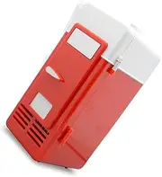 Portable Mini USB 5V Fridge Cooler Beverage Drink Cans Cooler/Warmer Refrigerator For Car Laptop PC Black Red(Red)
