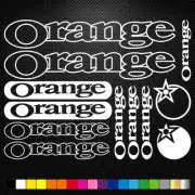 FITS Orange Vinyl Decals Stickers Sheet Bike Frame Cycle Bicycle Mtb Road