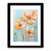 White Yellow Flower Framed print Art Poster