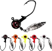 Balifly Underspin Crappie Jigs Heads Silver Blade Hooks for Crappie Lures Senko Worms Paddle Tail Swimbaits Saltwater Freshwater Bass Walleye Fishing Tackle 25pcs FS/QTG-01