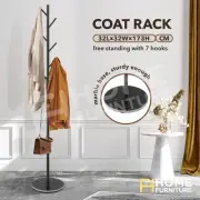 7 Hooks Clothes Coat Hat Rack Tree Stand Shelf Metal Hanger Bag Hook Holder