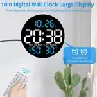 10inch LED Digital Alarm Clock With Temperature Date Large Display Wall Clock