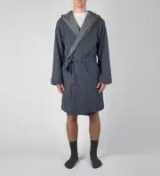 Bread & Boxers Hooded Waffle Knit Robe OSFM Size One Size Fits Most