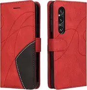 [CXTcase] Sony Xperia 1 VI Flip Case, PU Leather Cover, Fashionable and Protective Mobile Phone Case, Red