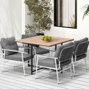 Livsip 5PCS Outdoor Dining Set Patio Furniture Setting Garden Table and Chairs