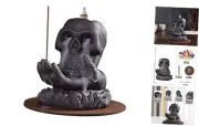 Skull Backflow Incense Burner-Ceramic Waterfall Incense Holder Skull Hand