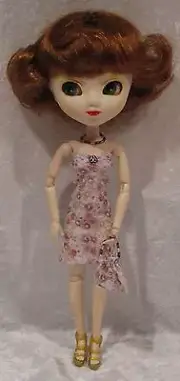 Made to fit 12½" PULLIP #34 Dress, Necklace & Purse Set, Handmade doll clothes