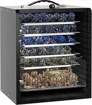 WELIDAY Miniature Storage Case for Collectibles Miniatures, Wooden Display Cases with 6 Trays, Miniature Display Case Miniatures Transport Case (Black)