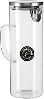 Lemon & Lime 1.8L 28cm Glass Cold/Drinks/Juice/Water Fridge Jug/Pitcher w/Lid