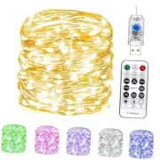 Fairy Lights 66 ft 200 LED USB Twinkle String Lights Plug 66FT Warm White-66FT