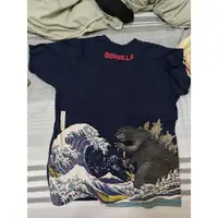 在飛比找蝦皮購物優惠-哥吉拉 浮世繪 海浪 T恤 日本進口正版 短袖 成人款 天竺