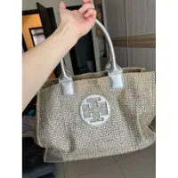 在飛比找蝦皮購物優惠-二手 TORY burch 竹編包 媽媽包 編織包 托特包 