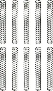 uxcell 10Pcs Compression Spring, 6mm OD, 0.6mm Wire Size, 50mm Free Length, Spring Steel Construction Extended Mechanical Compression Springs for Shop and Home Repairs, Silver Tone