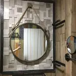 北歐風INS麻繩壁掛鏡 網紅訂製款工業風LOFT裝飾浴室廁所化妝鏡