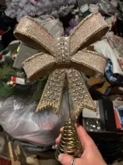 Beautiful Luxe Pink Bow Tree Topper