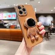 Astronaut Electroplated Case for iPhone 11 12 13 14 Pro Max XS X XR 7 8 Plus Kickstand Candy Cases Cover,Auburn,for iPhone 13Pro