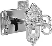 Antique Srawer Lock Key, Vintage Style Cabinet Door Lock Set, Vintage Cabinet Lock with Key, Cabinet Skeleton Key Lock for Drawer, Cabinet, Wardrobe Cupboard Gate Door