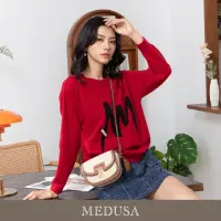 在飛比找momo購物網優惠-【MEDUSA 曼度莎】現貨-紅色塗鴉長版毛衣（F）｜女上衣