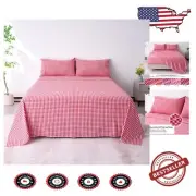 Cooling Checkered Twin Bedding Set with Deep Pockets for Comfort Lovers