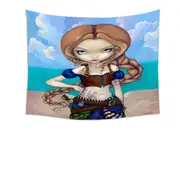 Captain Molly Morgan Beautiful Pirate Girl Tapestry