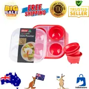 Decor Microwave Steam Egg Poacher for 4 Eggs BPA FREE Dishwasher Microsafe NEW