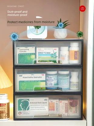 家用大號常用藥品收納櫃家庭醫藥箱多層抽屜式透明分格藥物收納盒 (4.8折)