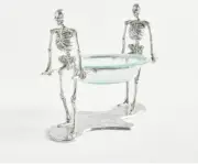 Pottery Barn Halloween Walking Dead Palbearer Skeleton Glass Serving Bowl W/ Box