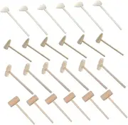 SOPOTUTU 24Pcs Wooden Mini Hammers for Hammers for DIY Crafts Safe Polished Surface Great Present for Enhances Coordination