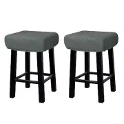 2pcs Stool Covers Rectangle, Bar Stool Covers Saddle Seat Cover Dark Grey