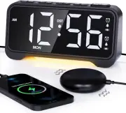 Loud Vibrating Alarm Clock for Heavy Sleepers with Bed Shaker under Pillow