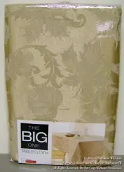 NEW LIGHT GOLD AUTUMN THANKSGIVING TABLECLOTH OBLONG 60 x 144 FALL LEAFS ELEGANT